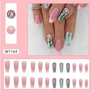 Bright burst artificial nails